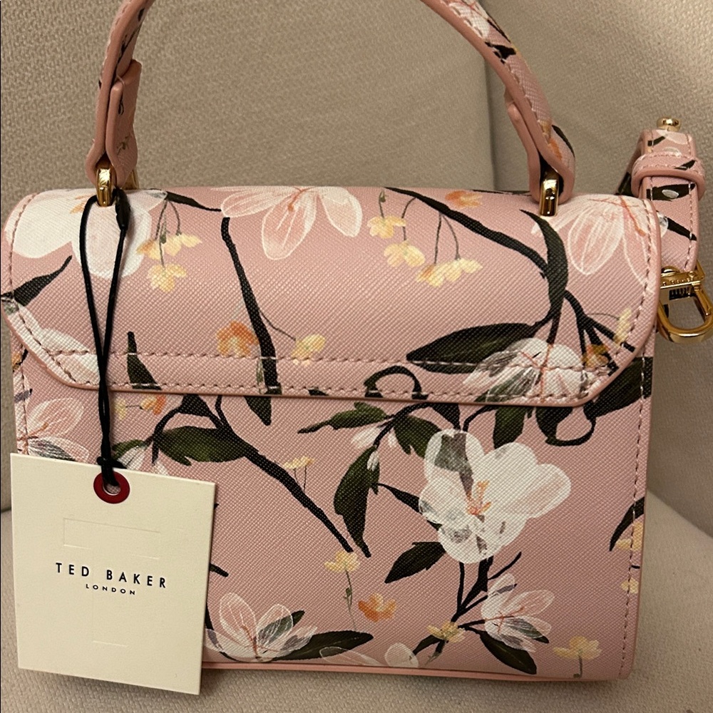 Ted Baker Pink and White Floral Mini Bag - Picture 5 of 5
